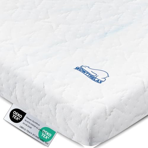 WOWTTRELAX Matratzen Topper 140x200, Öko-Tex Zertifiziert, 7 cm Höhe Gel Memory Foam Topper, Viscoelastische Matratzenauflage Gelschaum Matratzentopper mit Abnehmbarem und Waschbarem Bezug