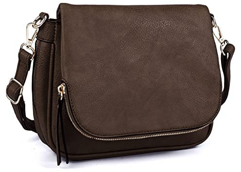 GLITZALL Petit Sac à BandoulièRe Pour Femme,En Cuir Pu Café1