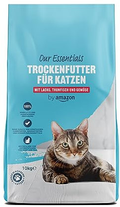 by Amazon Trockenfutter für Katzen, mit Lachs, Thunfisch und Gemüse, 10kg