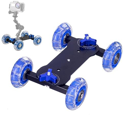 HuaerHui Camera Dolly Wheel, Scaled Video Table Rolling Slider, Portable Mini Desktop Car for Low-Level Shooting Compatible With DSLR, Camcorder, Mirrorless Cameras, Cellphones