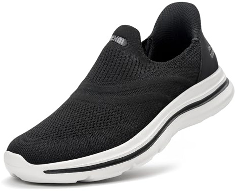 ODCKOI Slip on Sneaker Uomo Lace Free Shoes Scarpe Sportive da Corsa all'aperto Scarpe da Corsa Leggere e Traspiranti Senza Mani per Il Tempo Libero Nero HEISE-41