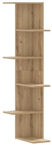 vidaXL Wand-Eckregal Artisan-Eiche 36,5x36,5x140 cm Holzwerkstoff