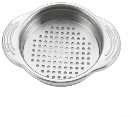 Scolapasta in acciaio inox per alimenti in scatola, colino per lattine piccole con base antiscivolo e manici