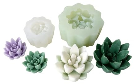 Succulent Plants Fondant Silicone Mold 3D Diy Candle Clay Resin Chocolate Wax Mould Flower Decorative Molding PDNLTN03384