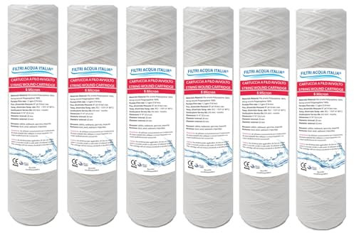 Filtros de agua Italia cartucho filtro hilo envuelto 10 pulgadas Micron 5 polipropileno sedimentos juego 6 piezas