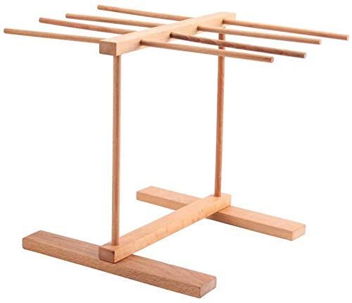 Beech Wood Pasta Dryer Pasta Rack, Pasta & Spaghetti Drying Rack Pasta Dryer, Collapsible 8 Row Handmade Fresh Spaghetti Dryer, Kitchen Storage Rack for Pasta Towels