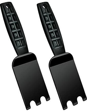 XYK 2 Pack Grill Spatula Scraper for George Foreman Indoor Grills and Other Indoor Grills with Grooves, Heat Resistant Cleaner Tool, Comfortable Grip