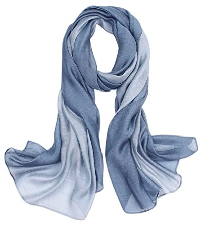 LumiSyne Seidenschal Damen Farbverlauf Baumwolle Leinen Seidentuch Mode Eleganten Leichte Weich Halstuch Sonnencreme Stola Ganzjährig