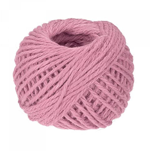 sourcing map 164 Feet 2.5mm Garden Twine, Jute Rope String for Crafts, Gift Wrapping, Packing, Gardening and Wedding Decor, Pink