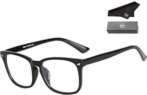 LC Eyewear Blaulichtfilter Brille für Damen Herren (Unisex) - Superleichte Anti-Müdigkeit Computerbrille Gaming Schutzbrille - Blaulichtbrille ohne Sehstärke (Schwarz)