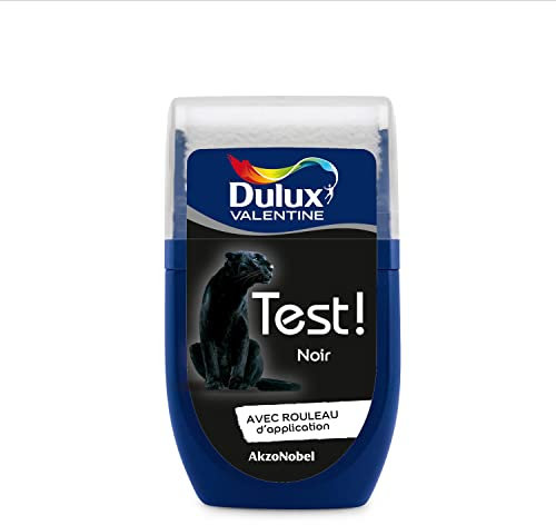 Dulux Valentine Peinture Testeur Crème de Couleur - Murs et Boiseries - Mat - Couleur Noir 30 ml