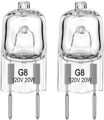 Fugedox 2 Pack 120V 20W Light Bulb Halogen Light Bulb Lamp for GE Microwave Oven, Night Light/Stove Light/Surface Light Bulb, Replaces WB25X10019 WB36X10213