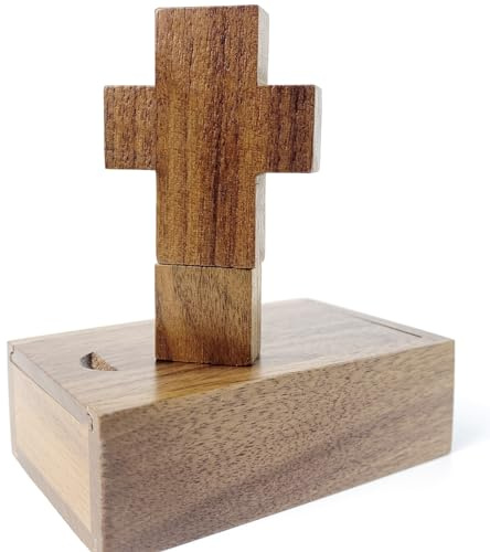 Holz USB Stick 64 GB USB 2.0 Hölzern Kreuzförmiger Flash Speicherstick mit Walnuss-Box zum Aufbewahren von Fotos TATMOHIK Datenablage Wood Speicherstick für Geburtstag, Hochzeit oder andere Feste
