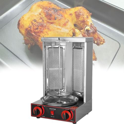 Beachtiful Máquina Shawarma a Gas para el Hogar, Asador Vertical Giroscópico con 2 o 3 Quemadores, para el Hogar, al Aire Libre, Asador de Jardín, para el Hogar, Restaurante, Cocina,Dual