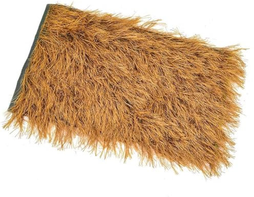 XILYZMO Duck Grass Hay Bales, Mexican Artificial Straw Roll, Grass Length 15-17 Cm Straw Roof Thatch, Synthetic Palm Thatch Roll, Water Resistive Adhesive Backing Straw Roll(1x16.5cm/3x54ft)