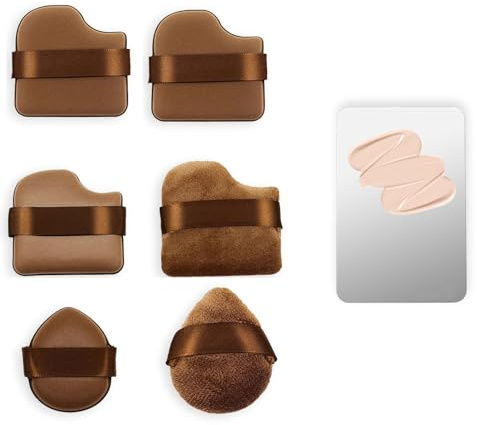 Kaynway Makeup Schwamm, Super Soft Makeup Blender Schnelles Auftragen von Schokoladen Makeup Schwämmchen für flüssige Foundation loser Puder, Nasses Trockenes Makeup Werkzeug Puderquasten (6 PCS)