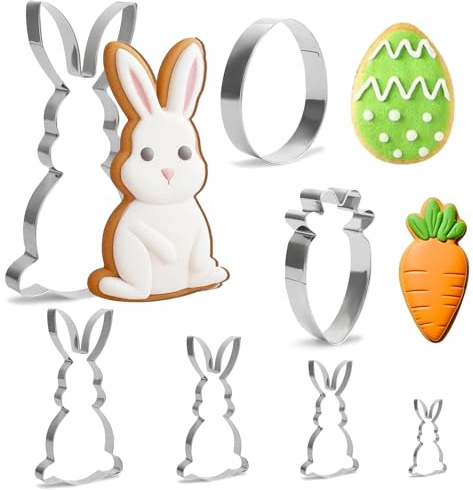 Ausstechformen, 7 Stück Ausstecher Weihnachten, Keksausstecher Weihnachten, Hase Karotte Ei Plätzchenausstecher, Ideales Weihnachtengeschenk & für Weihnachtenplätzchen (7pcs)