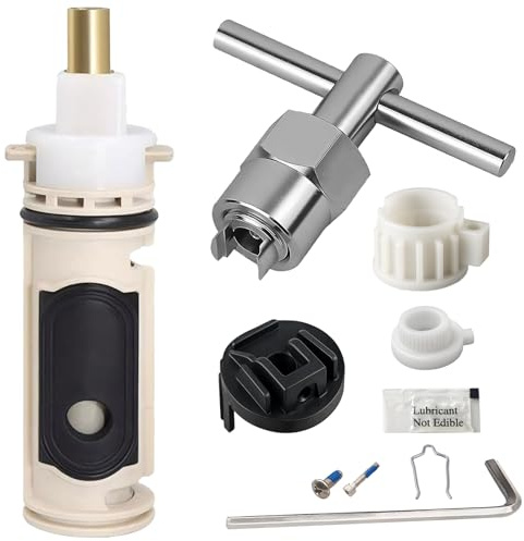 PLISPARK Universal 1222 Cartridge Kit for Moen 1222 Replacement Cartridge with Removal Tool 104421 and Handle Adapter 116653, Easy Install for Moen Posi Temp Shower Repair（1 Pack）