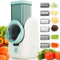Tritatutto Elettrico 6 IN 1 Grattugia Multifunzione per Verdura,Affetta Verdure,Tritatutto Da Cucina Elettrico, Taglia Verdure Elettrico,Adatto per frutta, patate, cetrioli, formaggio,Bianco