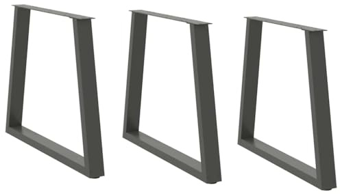 Mokuyary Lot de 3 pieds de table à manger, en forme de V, anthracite, 80 x (72-73,3), pieds de meubles, tables, plans de travail, bureaux