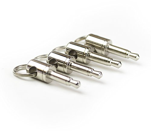 Dongle Dangler - Secure Headphone Jack Adapter Keychain (Chrome 1-Pack) for iPhone 17, 17e, 16, 15 (USB-C) & 14, 13 (Lightning) - Anti-Loss 3.5mm Aux Dongle Holder for Keys & Backpacks