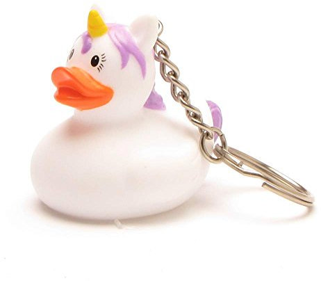 Portachiavi unicorno bianco paperella I papera da bagno I L 4,5 cm