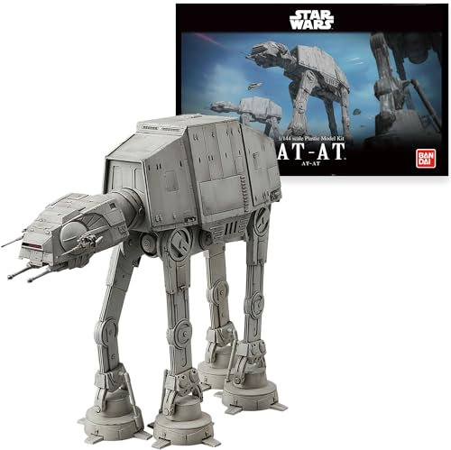 Revell (Bandai original) 01205 Star Wars AT-AT (All Terrain Armored Transport) 1:144 Scale Unbuilt/Pre-coloured/Clip-Together (Non-Glue) Articulated Plastic Model Kit with Display Base