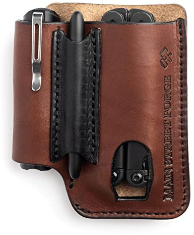 EDC-Tasche aus Leder, hergestellt in USA, Leder-Multitool-Etui für Herren, Gürtelclip/Taschen-Organizer für Leatherman, Gerber & SOG Multifunktionswerkzeuge, Messer, Taschenlampe, Stiftebehälter