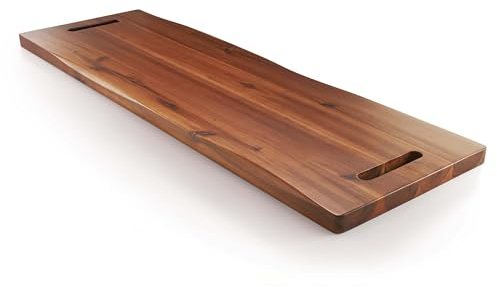 TIDITA 36 Large Acacia Wood Charcuterie Board with Handles - Extra Long Wooden Serving Cheese Boards - Rectangular Serving Platter for Meat Steak, Cracker Appetizers, Fruit Decorative Display Party