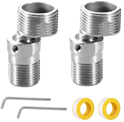 Gativs 2 Piezas Excentricas Grifo Extensible Excentricas Grifo Ajustable 360° Ajustable Pie Curvado Angular Excéntricas Grifo Ducha Adaptadores Ajustables para Grifo de Ducha para Cocinas y Baños