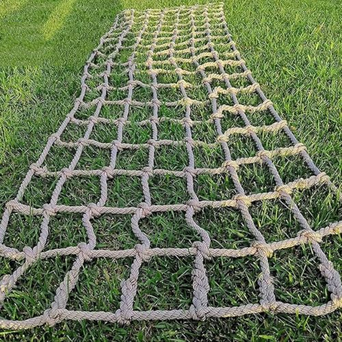 Kids Climbing Net, Heavy Duty Large Military Climbing-Cargo Rope Ladder for Indoor/Outdoor Playground, Treehouse, Obstacle Course, Backyard Swing Training - Nylon Safety Protection Net (3.3 * 9.8FT)