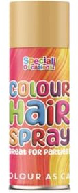 Special Occasions Temporary Gold Colour Hair Spray Wash Out Party Fancy Dress Up, with Finger Protector 200ml