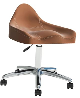Ergonomisk sadelpall med ryggstöd, 360° vridbar och justerbar höjd, för salong, kontor och hemmabruk