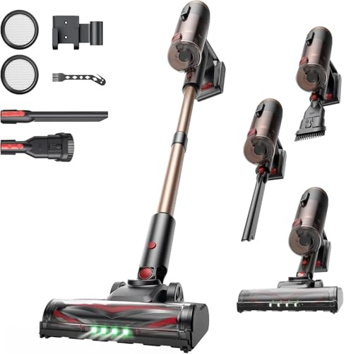 Proscenic P11 Ultra Cordless Vacuum Cleaner, 55KPa/50Mins/550W Stick Vacuum with Self-Standing, Wall Mount, Anti-Tangle, Adjustable Telescopic Pole, for Pet Hair, Hard Floor & Carpet