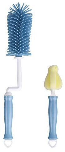 Bottiglia Spazzola in Silicone, Scovolino di Pulizia con 360 gradi Ruotabile Manico Lungo, Cucina Pennello per Biberon, Bottiglie Sport, Tazze, Antibatterico Detergente