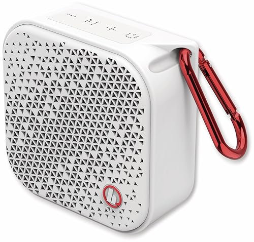 Hama Bluetooth Lautsprecher Pocket 2.0 wasserdicht (Kompakte, kleine Bluetooth Box, IPX7 Musikbox wasserfest, 14 h Spielzeit, AUX, Freisprecheinrichtung, 3.5 W, Leichter Speaker mit Karabiner) weiß