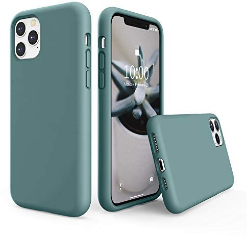 SURPHY Liquid Silicone Case Compatible with iPhone 11 Pro Max Case, Soft Rubber with Microfiber Cloth Lining Full Body Design Shockproof Case for iPhone 11 Pro Max 6.5, Cactus Green