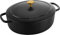 BALLARINI Bellamonte - Cacerola para asar, horno holandés, hierro fundido esmaltado, ovalada, 23 cm, 2,2 L, color negro
