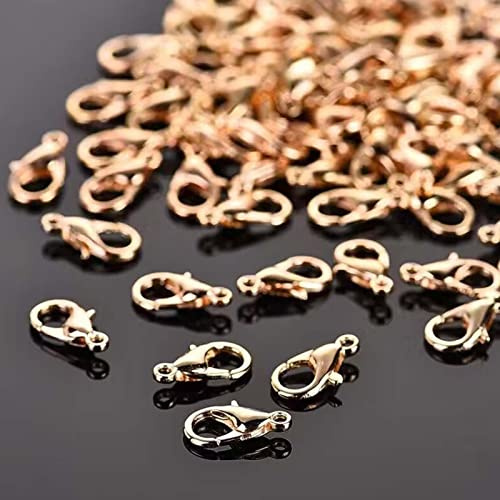 YIEUR 200 chiusure a moschettone, colore oro, 14 mm, chiusura a moschettone, per fai da te e creazione di gioielli (KC Gold)