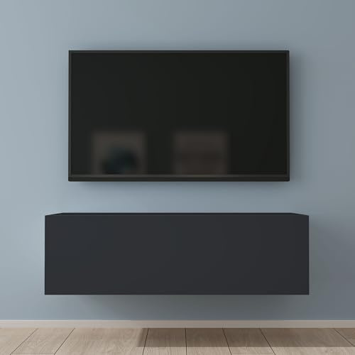 Mai & Mai Mobile TV per Televisore 100x40,2x30cm, Armadietto per TV Basso Soft-close per Soggiorno, Sala da Pranzo, Camera da Letto Fernsehschrank02, Antracite opaco