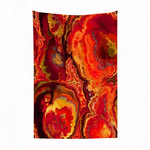 EYLOZS Kuscheldecke flauschig & super weich - hochwertige Fleecedecke auch als Wohndecke,Sofadecke & Wohnzimmer geeignet,Rot Batik-Abstrakte Bunte Lebendige Fraktale Kraft Vintage Aquarell Mu150x200cm
