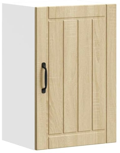 vidaXL Lucca kitchen wall cabinet - sonoma oak - engineered wood - ample storage space - modern glass front door - wall-mounted - 40x31x60 cm dimensions
