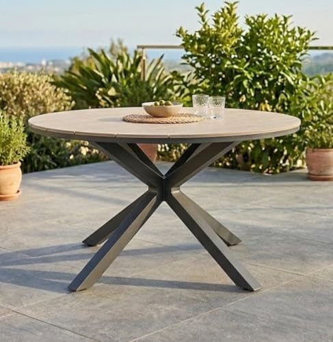 Gardissimo Gartentisch Armati Rund 148 cm Anthrazit | Aluminium, Nonwood, Wetterfest, Outdoor, Pflegeleicht