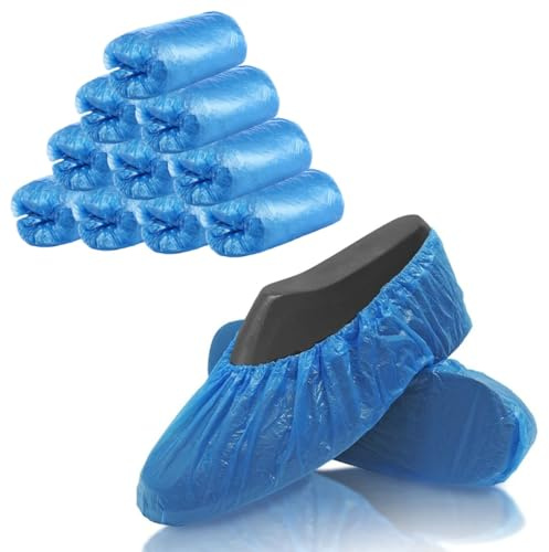 SATRAGO Disposable Shoe Covers, 100 Pieces, Waterproof Boot Protectors, Fits UK Size 5-10