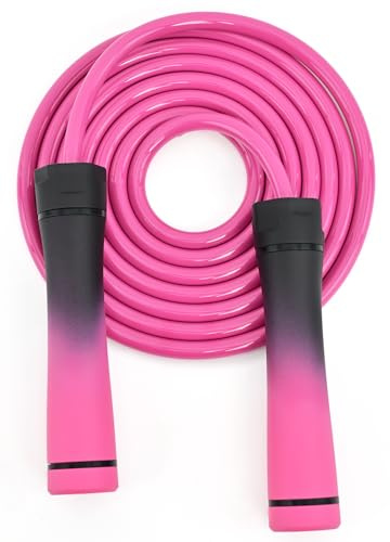 Weighted Jump Rope for Women & Men - 1LB Heavy Adjustable Skipping Rope, 10mm PVC with Ball-bearing for Speed, Cardio, Boxing, CrossFit - Tangle Free, Home & Gym Workout Fitness