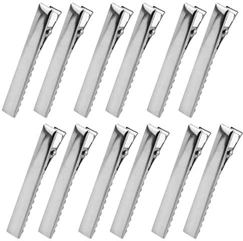Juego de 60 pinzas para el pelo de cocodrilos de metal de 5,6 cm, pinzas de pelo de doble garra, antideslizantes