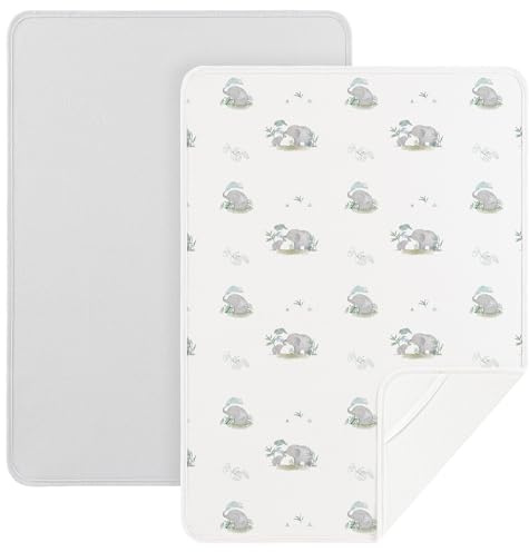Susurration 2er Pack Bettunterlage Wasserdicht Kinder 75x90 cm Waschbar Unterlage Bett Weich Nässeschutz Unterlage für Baby Kinder Bett (Hellgrau)