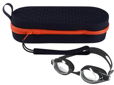 Swimming Goggles Case - Waterproof Eyeglass Storage Box, Portable Zipper Design with Drain Hole, Protection for Women, Diving Pool Gear, Ski Snow Goggles Organizer, Compact Travel Accessory