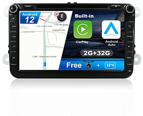 BXLIYER Android 14 Autoradio Compatibile con Skoda/POLO/PASSAT / B6 / CC/GOLF/Fabia Radio Navi - GPS 2 Din - Telecamera Canbus - 2G/32G - 8 Pollici - DAB WLAN Bluetooth 4G Carplay Android Auto