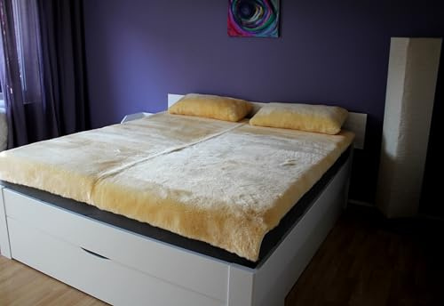 Förster-Fellnest Wundervolles Qualitäts Wärmeunterbett, gewachsenes Lammfell als Unterbett, Bettfell, in vielen Maßen. Die natürliche Klimaanlage als hochwertige Bettauflage